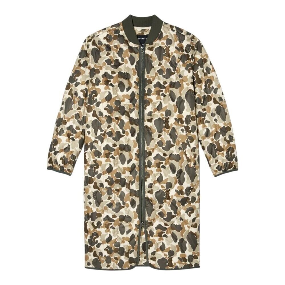 Everlane Womens Renew Long Liner Jacket~Size XS~Biscotti Camo Puffer NWT L10 49 - Picture 2 of 10